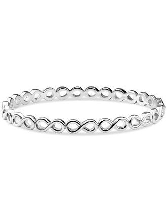 Devata Infinity Bangle Bracelet in Rhodium Plated Sterling Silver at Nordstrom, Size Medium