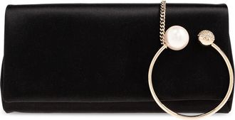 Jimmy Choo London Xandra Clutch - Dames - Clutches - Zwart - ONE Size - Satijn - Tassen