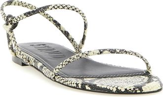 Staud Womens Bicolor Cowhide Flat Sandals