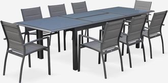 Sweeek Mesa De Jard&iacute;n Extensible De Aluminio Con 8 Sillas