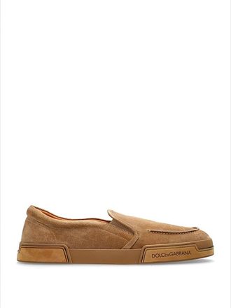 Dolce & Gabbana Cushion Sneaker - Heren - Loafers - Beige - 40 EU - Su&egrave;de - Schoenen