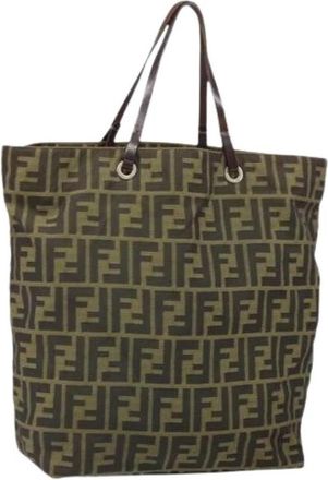 Fendi Pre-owned Canvas Tote Bag - Dames - Vintage Shopper - Bruin - ONE Size - Vintage