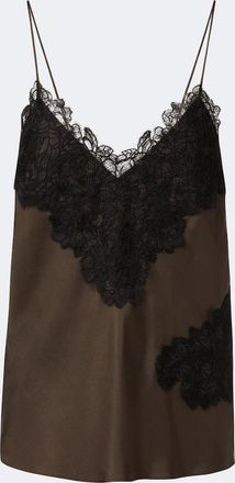 R&oacute;he R&oacute;he Lace-trimmed silk satin camisole