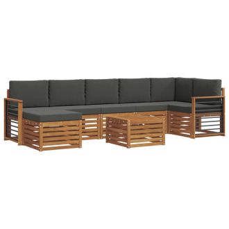 vidaXL Conjunto De Sof&aacute;s De Exterior 8 Pcs Natural Y Antracita Vidaxl