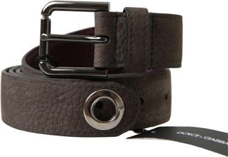 Dolce & Gabbana Bruin Leren Metalen Gesp Heren Riem - Heren - Riemen - Bruin - ONE Size - Leer - Accessoires