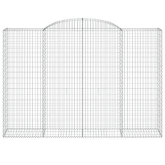Berkfield Home Decorative Arched Gabion Basket 300x50x200/220 cm Galvanised Iron in Silver