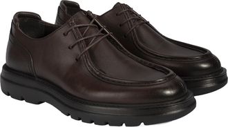 Desa Man Leather Lace-Ups - Round Toe, Flat Heel, Breathable | Brown - 43