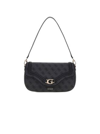 Guess Womens Shoulder Bag Coal Logo Polyurethane - Shoulder-Bags