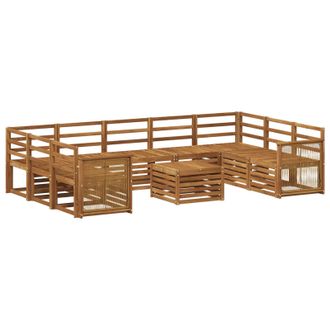 vidaXL Conjunto De Sof&aacute;s De Exterior 10 Uds. Natural Vidaxl