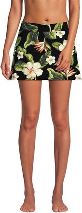 Lands End Tummy Control Skirt Swim Bottoms in Hibiscus Floral/black at Nordstrom, Size 2