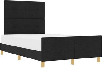 vidaXL Bed Frame with Headboard Black 120 x 190 cm Fabric Vidaxl