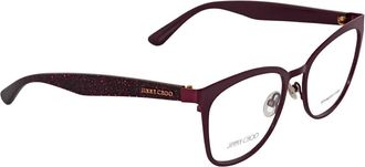 Jimmy Choo London Ladies Purple Cat Eye Eyeglass Frames JC189 FN1 53