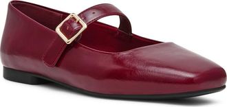 Anne Klein Mabel Mary Jane Flat in Bordeaux Crinkle at Nordstrom, Size 9.5