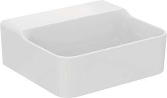 Ideal Lavabo De Mano Conca 400x350x165mm, Blanco Lijado Con Plus, Sin Orificio Para Grifer&iacute;a, Sin Rebosadero Standard