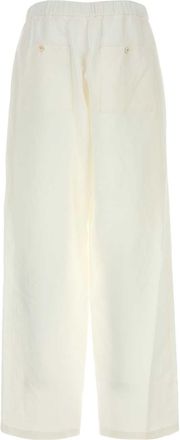 Jil Sander Mens Trouser Cargo White Linen Viscose