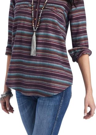 Ariat Billie Jean Popover Shirt In Roadside Stripe