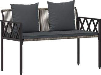 vidaXL Bancos De Exterior 2 -seater 116 X 56 X 75 Cm Rat&aacute;n Sint&eacute;tico Vidaxl