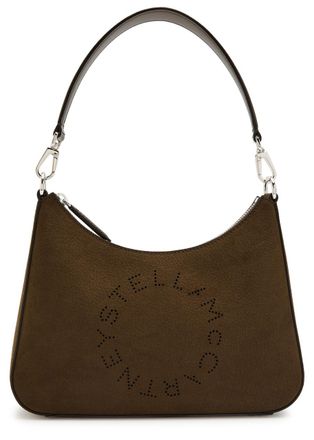 Stella McCartney Stella Mccartney Logo Faux Nubuck Shoulder bag - Moca - One Size