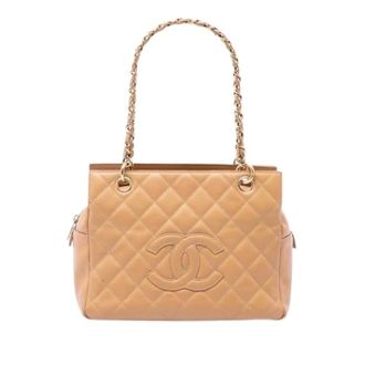 Chanel Pre-owned Leather chanel-bags - Dames - Pre-owned - Beige - Maat: ONE Size Leer