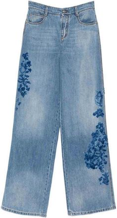 Ermanno Scervino Embroidered Denim Jeans