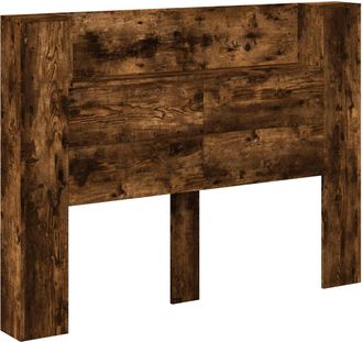 vidaXL Cabecera Con Led Roble Ahumado Madera De Ingenier&iacute;a Vidaxl
