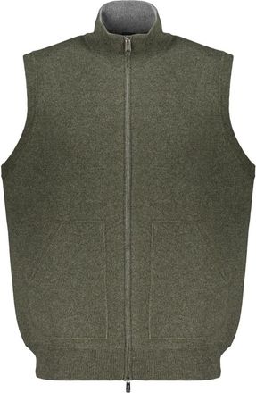 Fedeli Gilet met rits en zakken - Heren - Jassen - Groen - Maat: 2XL Kasjmier