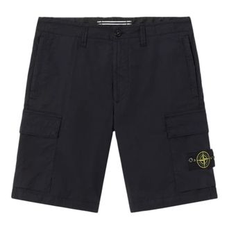 Stone Island Parachute Canvas Cargo Bermuda Shorts - Heren - Korte Broeken - Blauw - W31 - Katoen - Korte Broeken