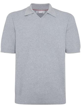 Brunello Cucinelli Ribgebreide polotrui - Grijs