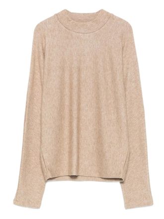 Vince mock-neck long-sleeve sweater - women - Fabric - L - Neutrals