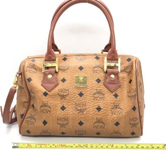 MCM Visetos 2WAY Mini Boston Womens Bag (Pre-Owned)