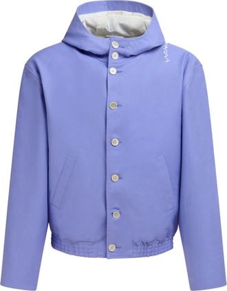 Marni Light Jackets, male, Purple, M, Embroidered Hooded Jacket Lavender Purple