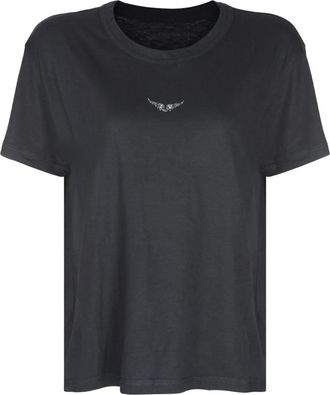 Zadig&Voltaire T-shirt con decorazione di cristalli - Nero