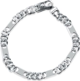 Pompeii3 Mens Figaro Link 14k Gold (30gram) or Platinum (49gram) 7mm Bracelet 8.5