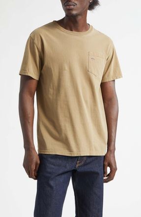 Noah Core Logo Pocket T-Shirt in Khaki Pigment Dye at Nordstrom, Size X-Large