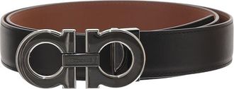 Ferragamo Black Gancini Buckle Belt