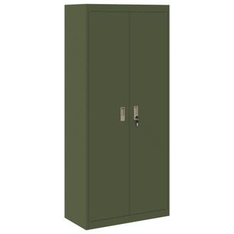 vidaXL Armario De Almacenamiento Verde Oliva 80 X 40 X 180 Cm Acero Vidaxl