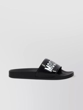 Moschino slide sandals with flat sole and open toe