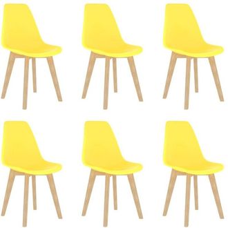 vidaXL Vidaxl - Sillas De Comedor 6 Unidades Pl&aacute;stico Amarillo