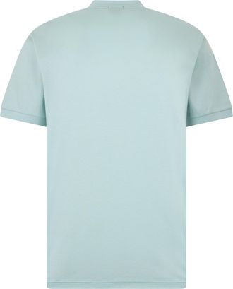 HUGO BOSS Mens T-Shirt With Zip Collar Turquoise Cotton T-Shirts And Polos