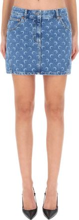 Marine Serre Denim Miniskirt-Donna