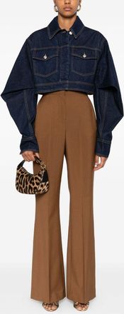 Fendi Womens Caramel Wool Blend Pant - Brown - Size EU 38 (Womens)