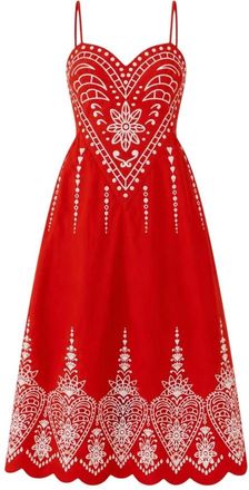 Farm Rio Vicky Jurk - Dames - Casual kleedjes - Rood - XS - Katoen - Kleedjes