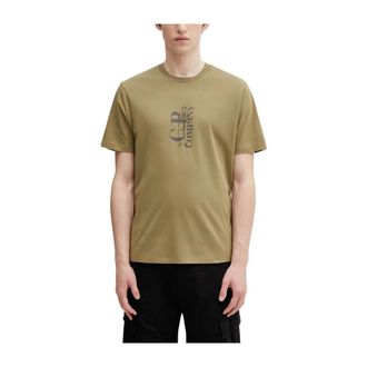 C.P. Company T-Shirts, male, Beige, Size: 3XL T-shirt with logo