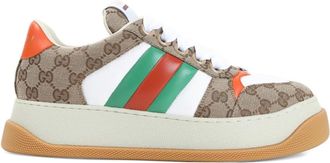 Gucci GG Supreme canvas sneakers met streepdetail - Beige
