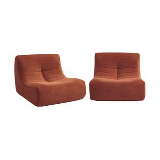Sweeek Sof&aacute; envasado al vac&iacute;o modular de pana, 2 plazas, terracota