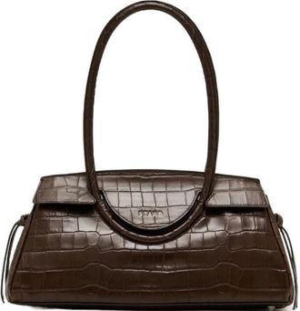 Staud Staud Womens Maude Shoulder Bag, Espresso Croco