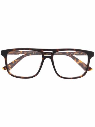 Gucci pilot-frame glasses - men - Acetate - 55 - Brown