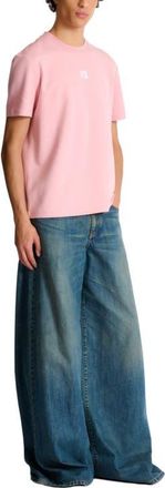 Balmain T-shirt with embroidered logo in Pink at Nordstrom, Size X-Small Eu