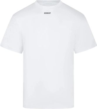 Dondup Tops, Heren, Wit, S, Katoen, T-shirt met ronde hals
