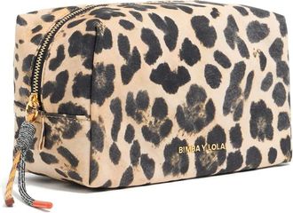 Bimba & Lola medium leopard-print cosmetic pouch - women - Polyamide/Polyester/Calf Leather - One Size - Neutrals